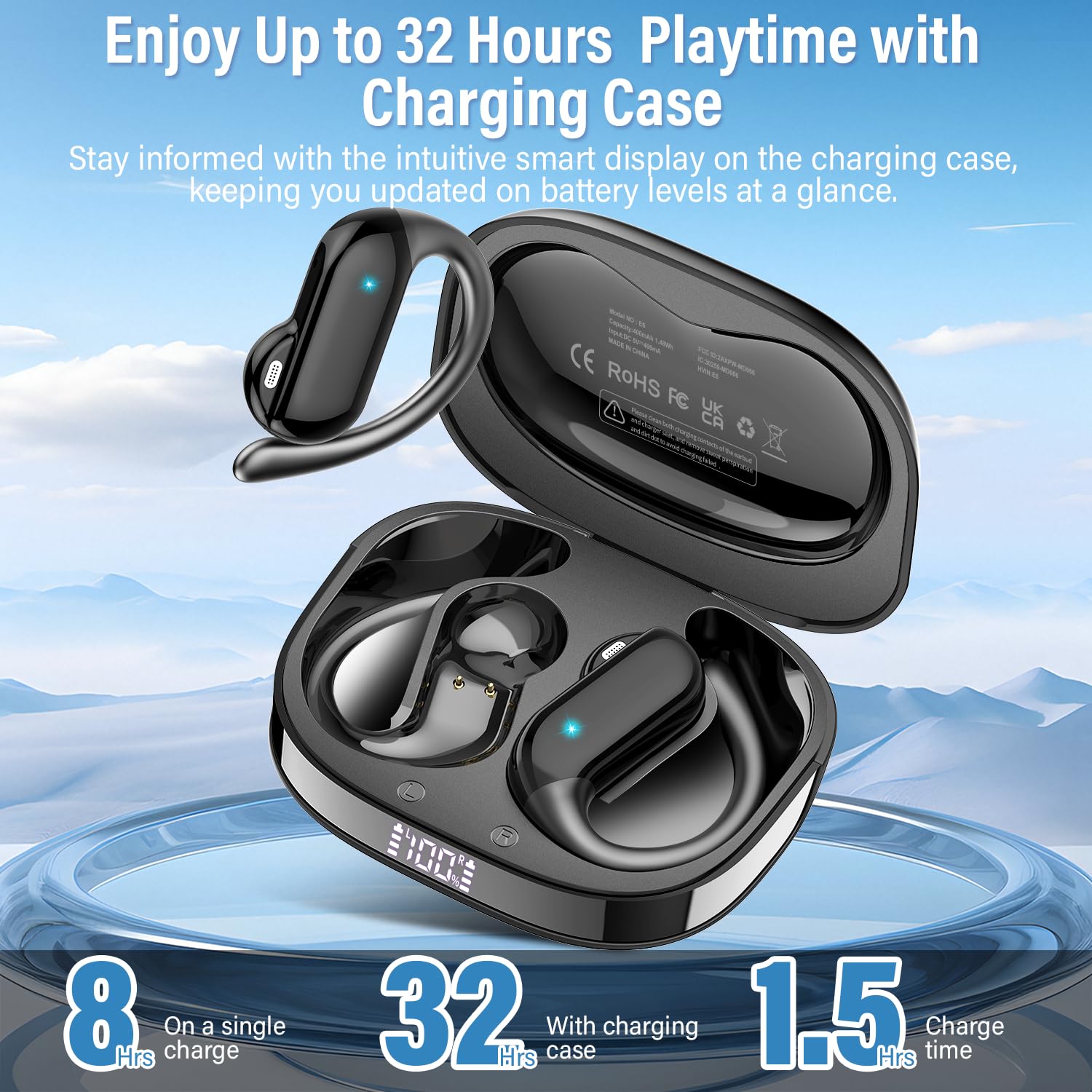 Fones de Ouvido Open-Ear Bluet - Sports Earphone Hook avaliação e preço