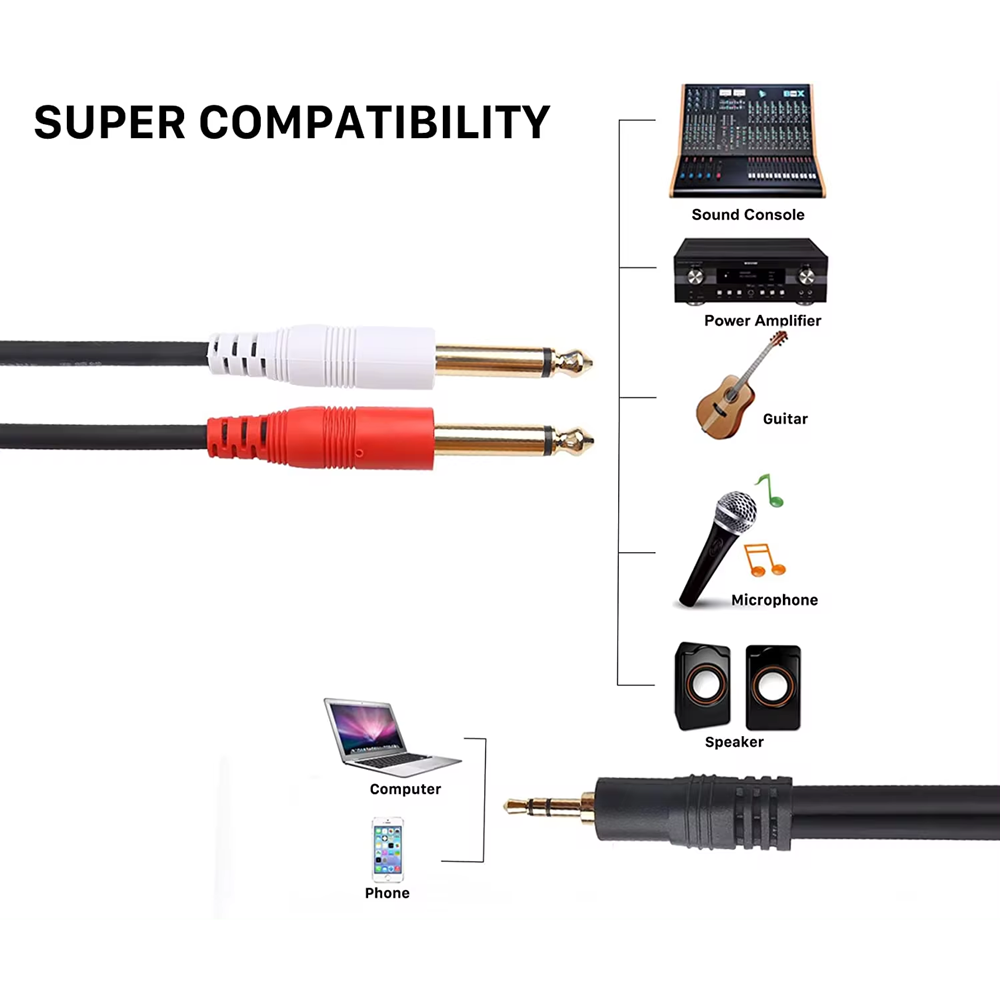 Cabo de fuga 3.5mm trs para du - Audio Splitter Y avaliação e preço